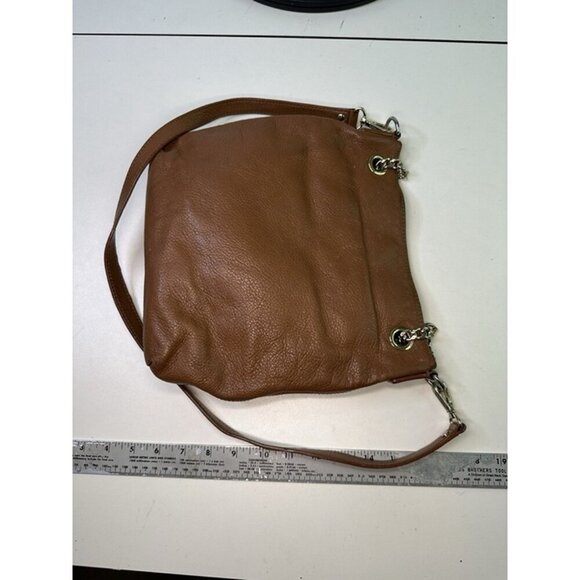 Michael Kors MK SILVER Leather Tote shoulder Bag purse Crossbody Silver chain - Picture 2 of 9